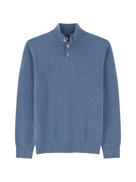 Boggi Milano roll-neck jumper buttons in wool cashmere
