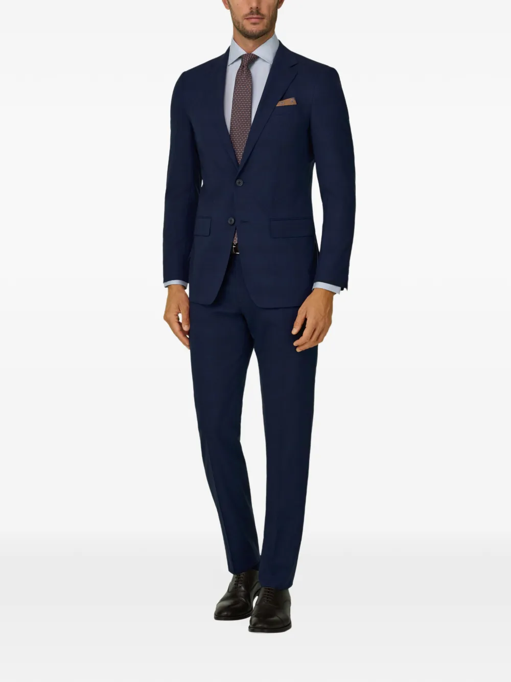 Boggi Milano suit in stretch wool Prince of Wales check Blauw