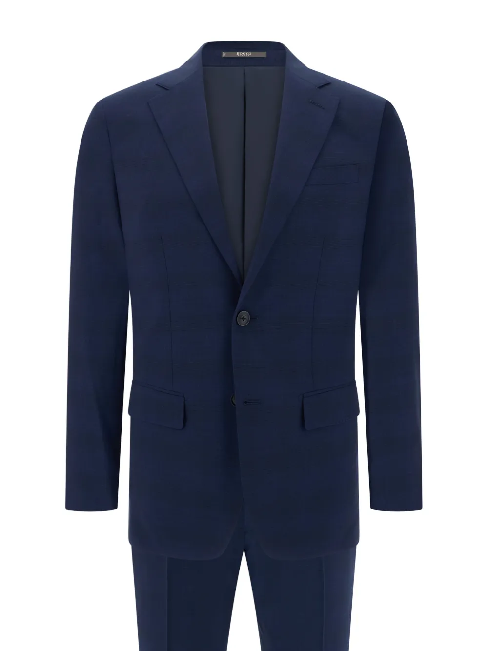 Boggi Milano suit in stretch wool Prince of Wales check - Blu
