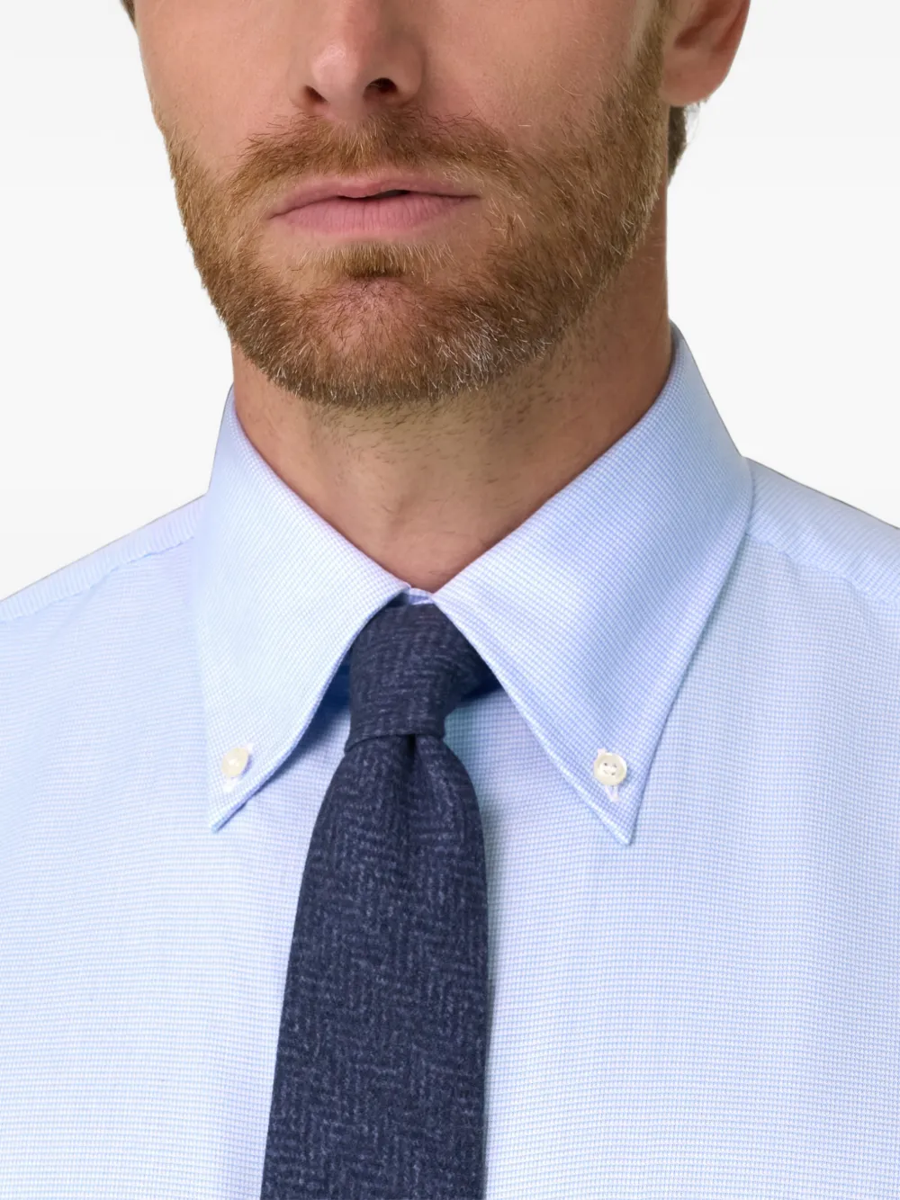 Boggi Milano shirt in cotton dobby regular fit Blauw