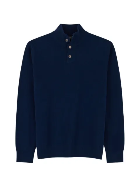 Boggi Milano roll-neck jumper buttons in wool cashmere