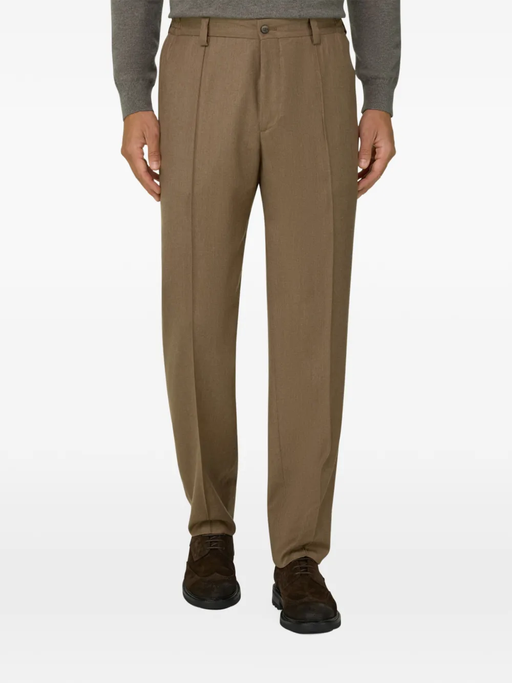 Boggi Milano trousers in cashmere wool mélange Bruin