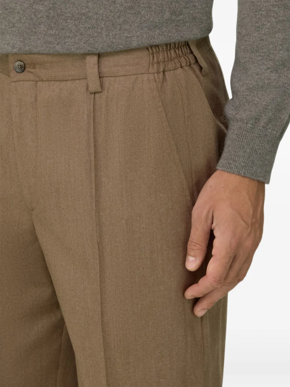 Boggi Milano trousers in cashmere wool mélange Bruin