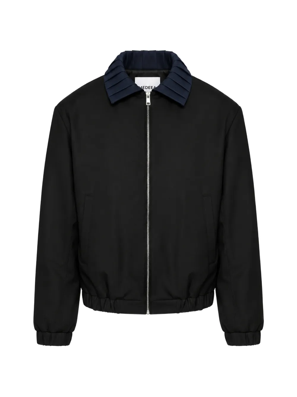 MEDEEA pleated-collar bomber jacket - Schwarz