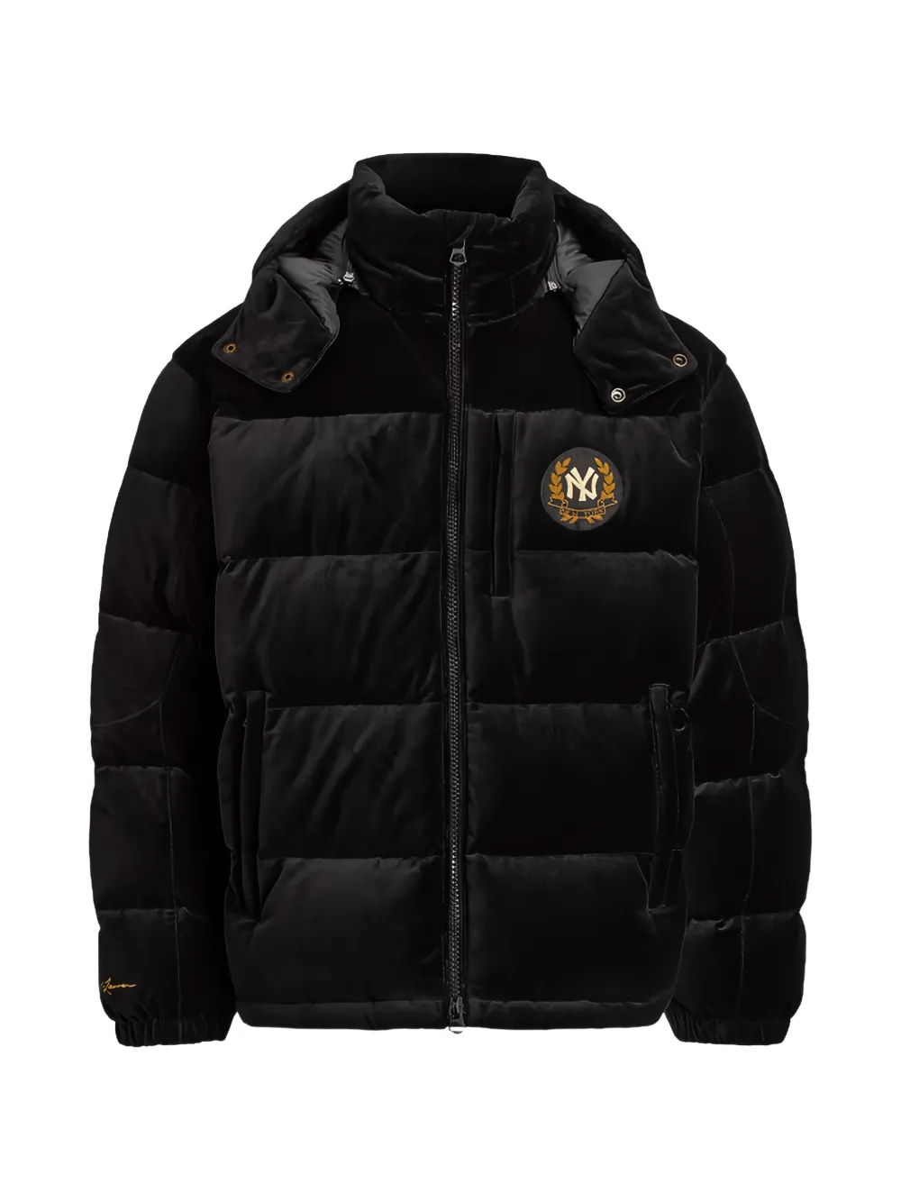Lauren Ralph Lauren x New York Yankees velvet puffer jacket - Schwarz