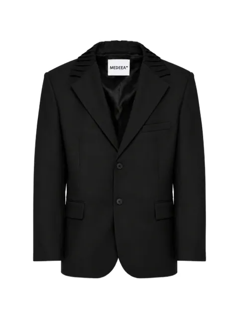MEDEEA pleated collar blazer