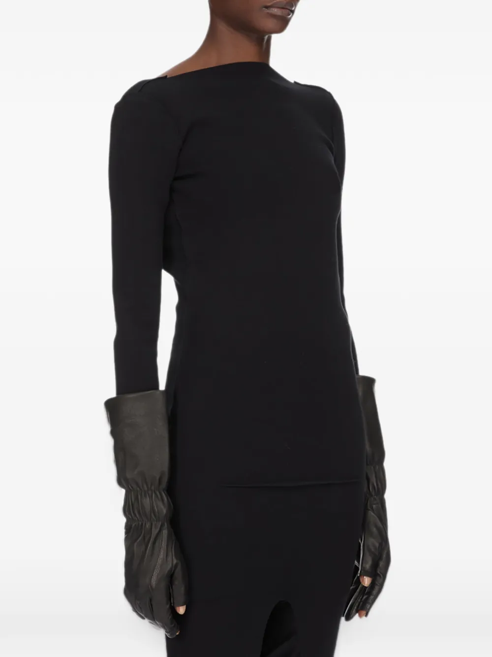 Rick Owens cuffed gloves Zwart
