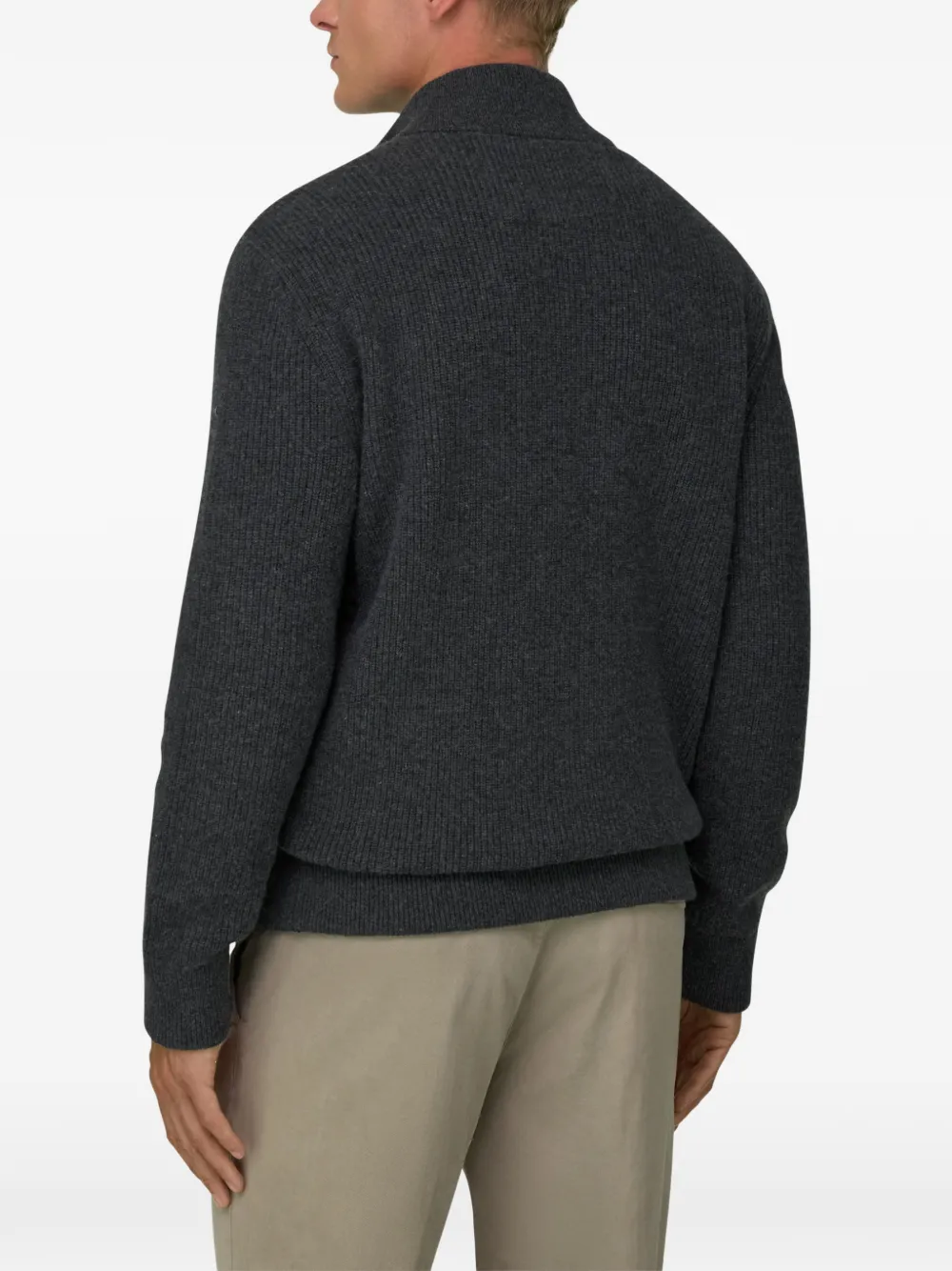Boggi Milano full-zip jumper in cashmere blend Grijs