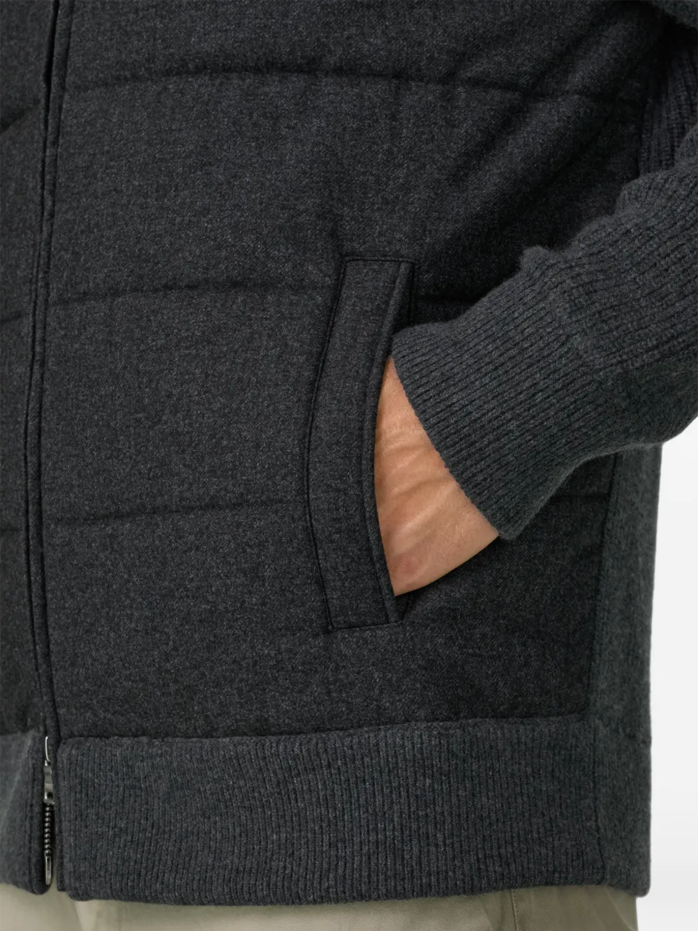 Boggi Milano full-zip jumper in cashmere blend Grijs