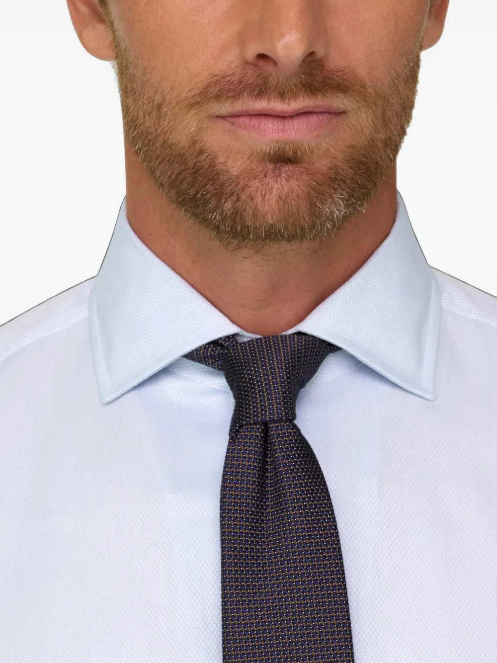 Boggi Milano structured cotton shirt regular fit Blauw