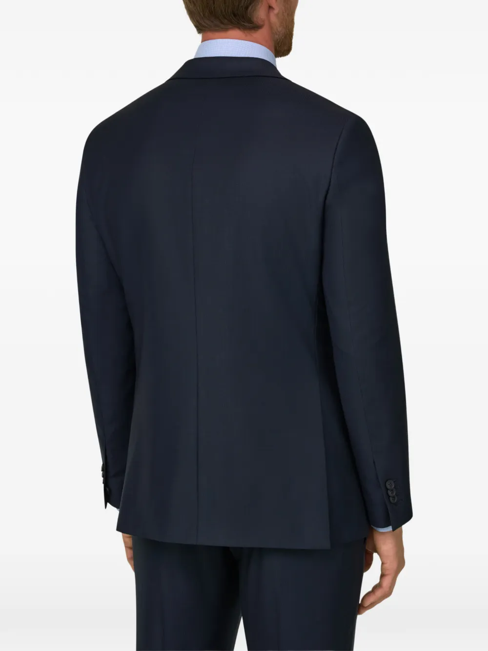 Boggi Milano suit pinstripe stretch wool Blauw