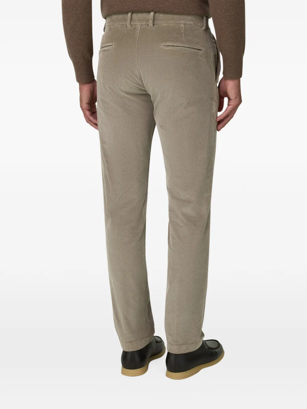 Boggi Milano stretch-velvet trousers Beige