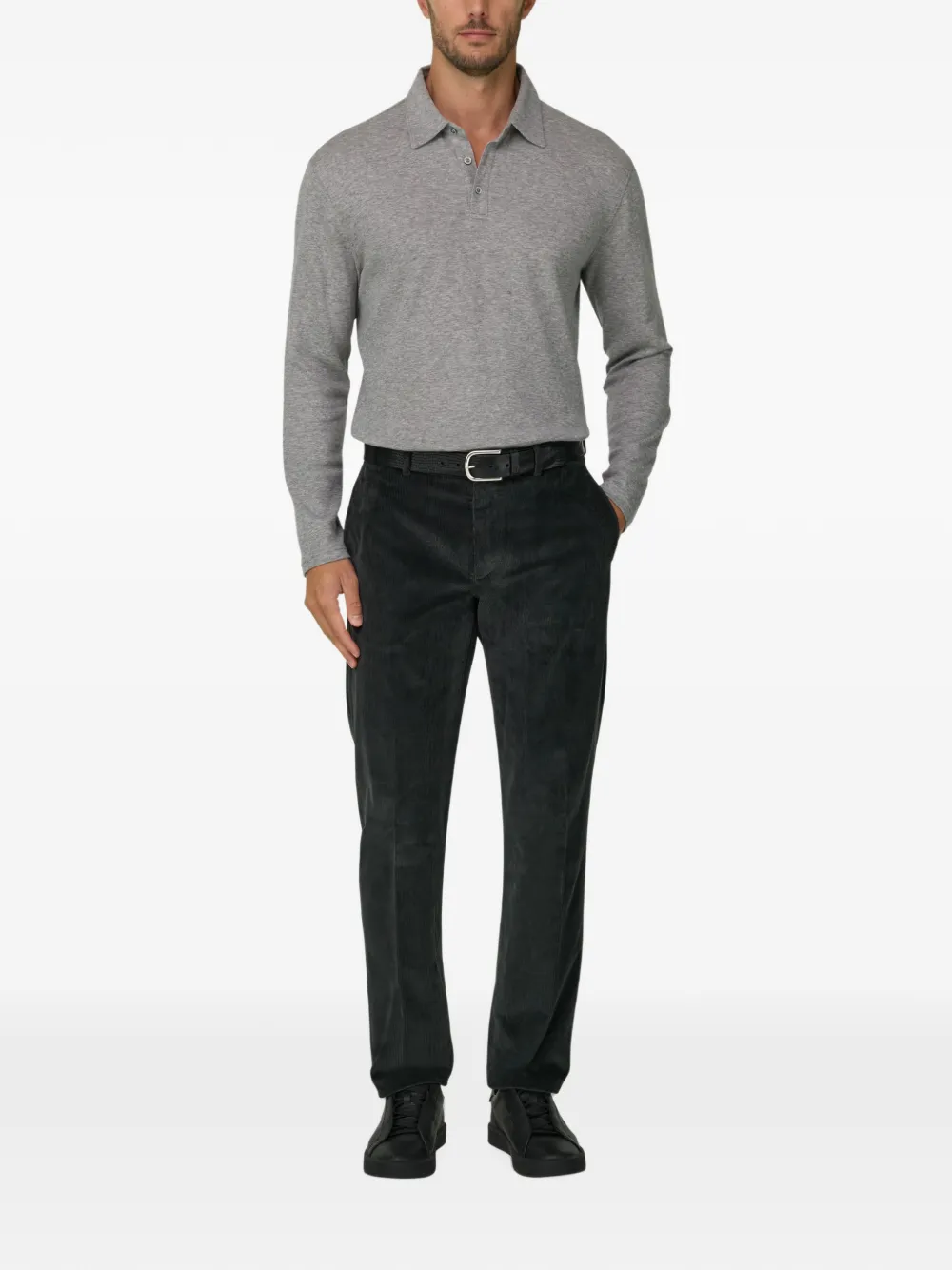 Boggi Milano stretch-velvet trousers Zwart