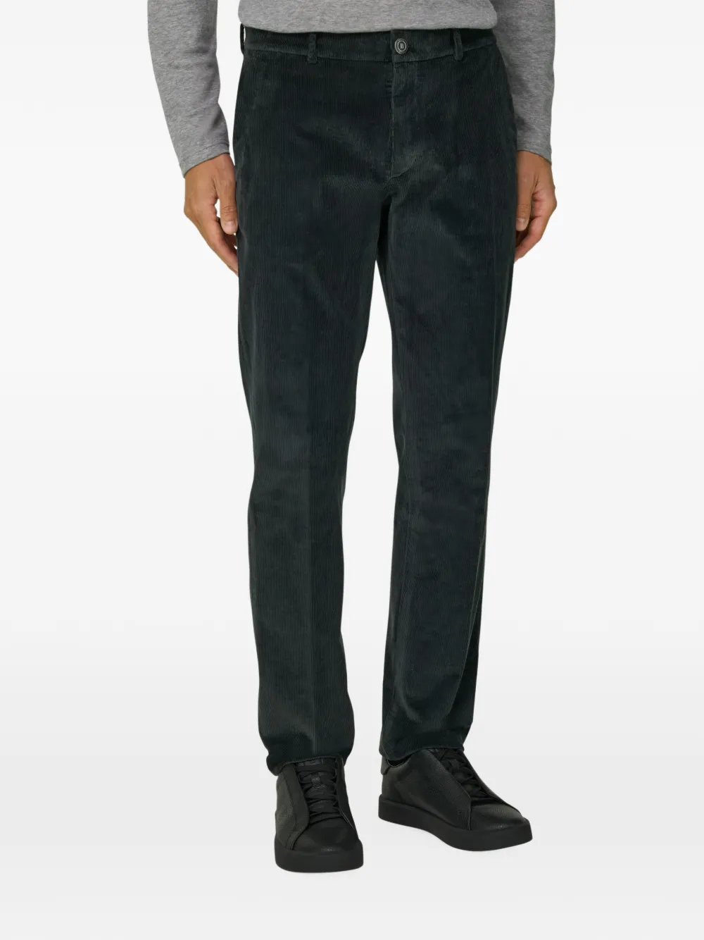 Boggi Milano stretch-velvet trousers Zwart