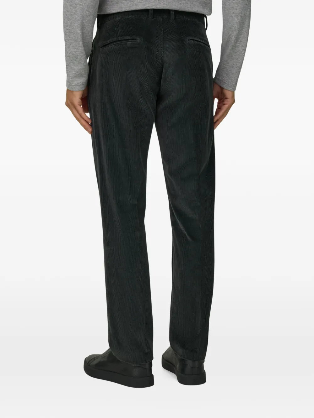 Boggi Milano stretch-velvet trousers Zwart