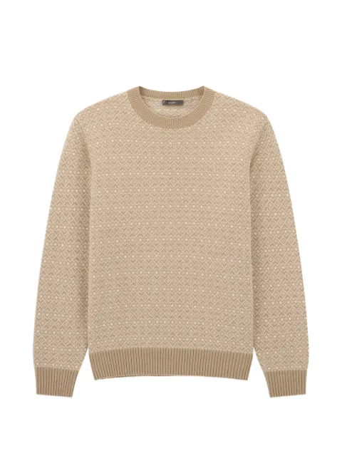 Boggi Milano crew-neck jumper in cashmere wool jacquard motif