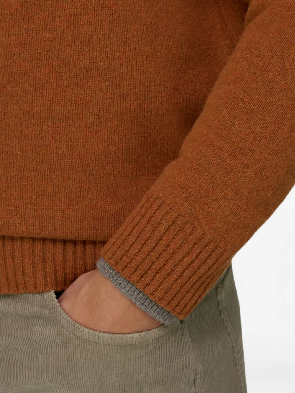 Boggi Milano crew neck jumper in wool blend Oranje