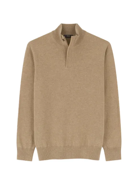 Boggi Milano roll-neck jumper quarter-zip wool cashmere mélange