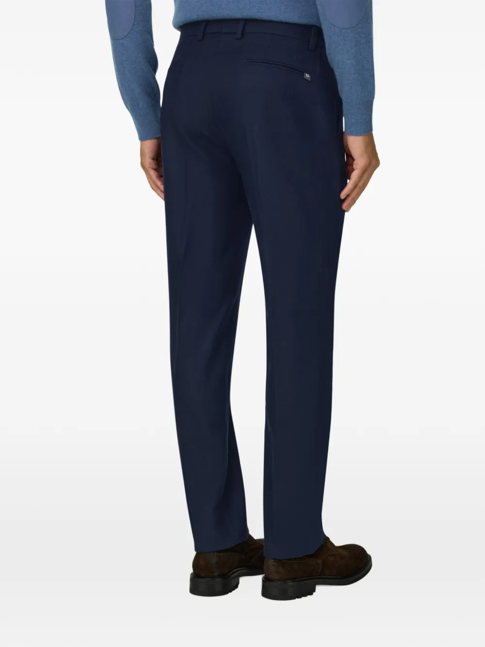 Boggi Milano trousers in wool flannel Blauw