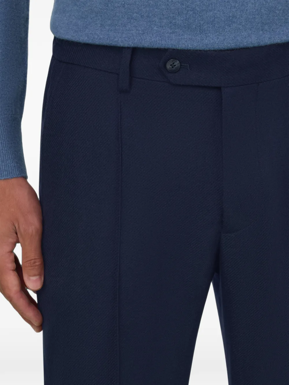 Boggi Milano trousers in wool flannel Blauw