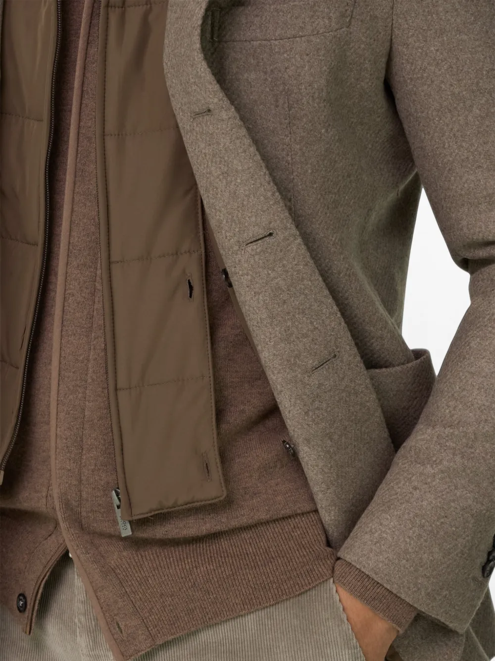 Boggi Milano blazer in wool blend with removable bib Bruin