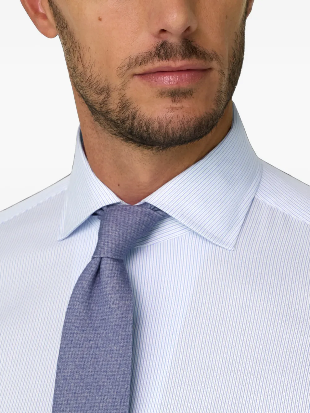 Boggi Milano striped cotton shirt regular fit Blauw