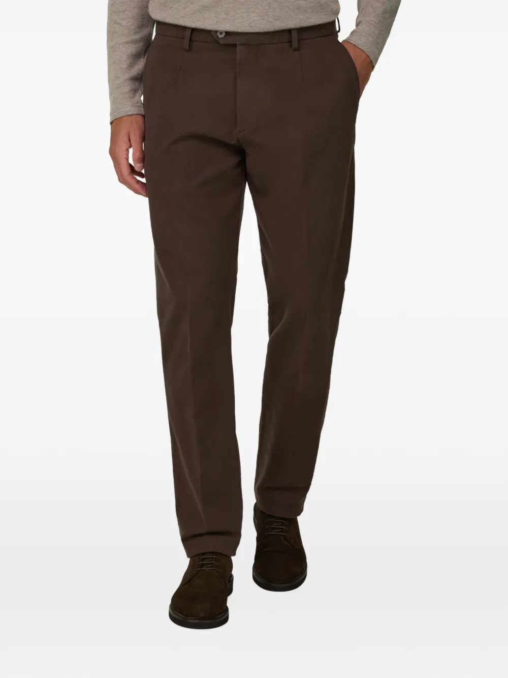 Boggi Milano trousers in stretch cotton Bruin