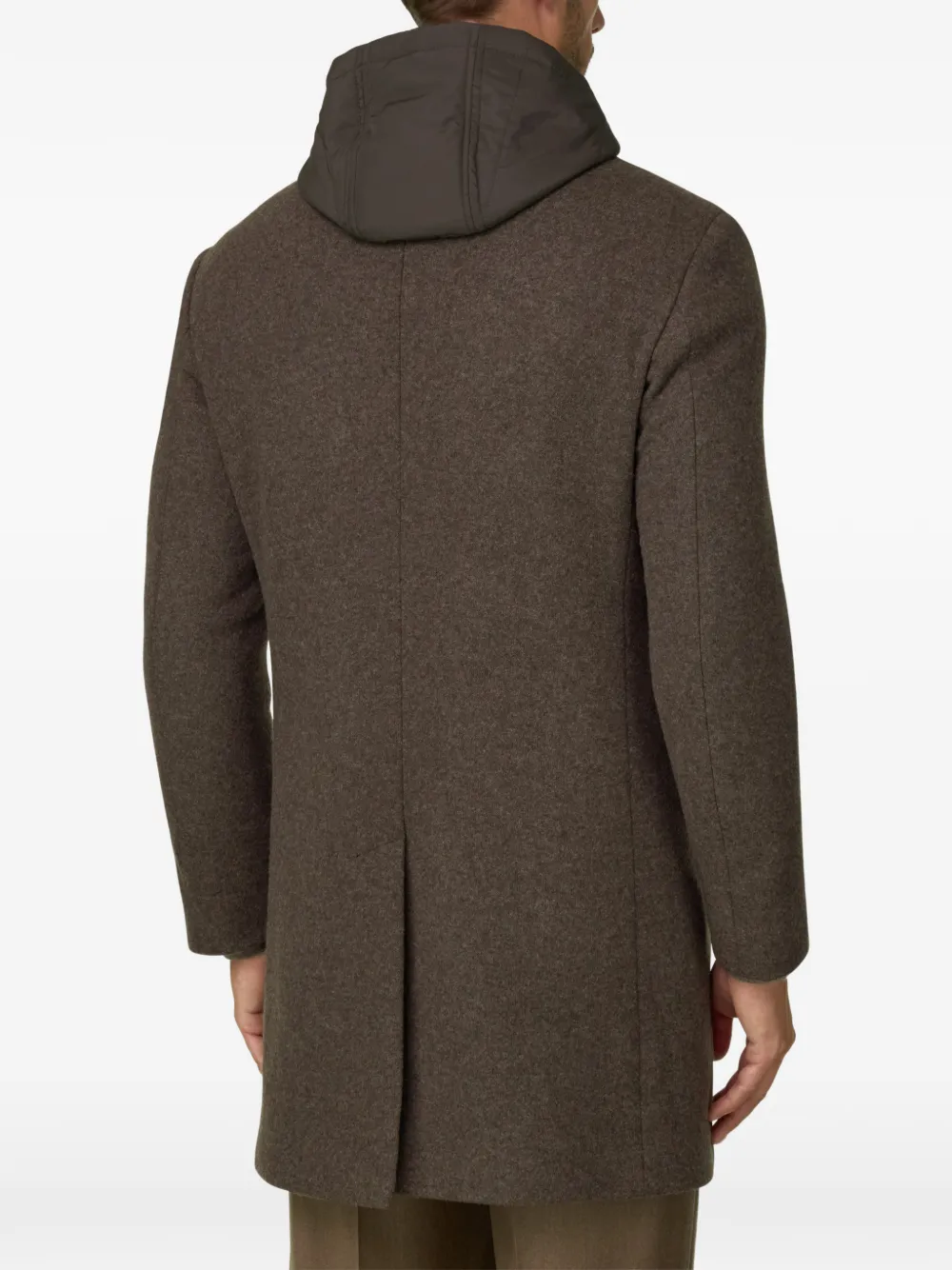 Boggi Milano coat in wool-blend B jersey Bruin