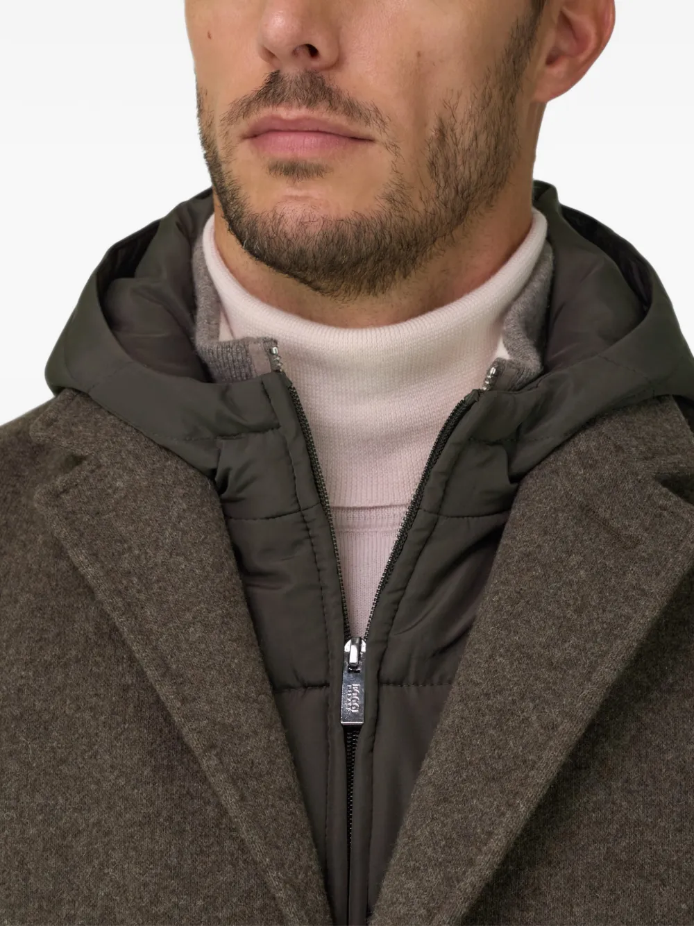 Boggi Milano coat in wool-blend B jersey Bruin