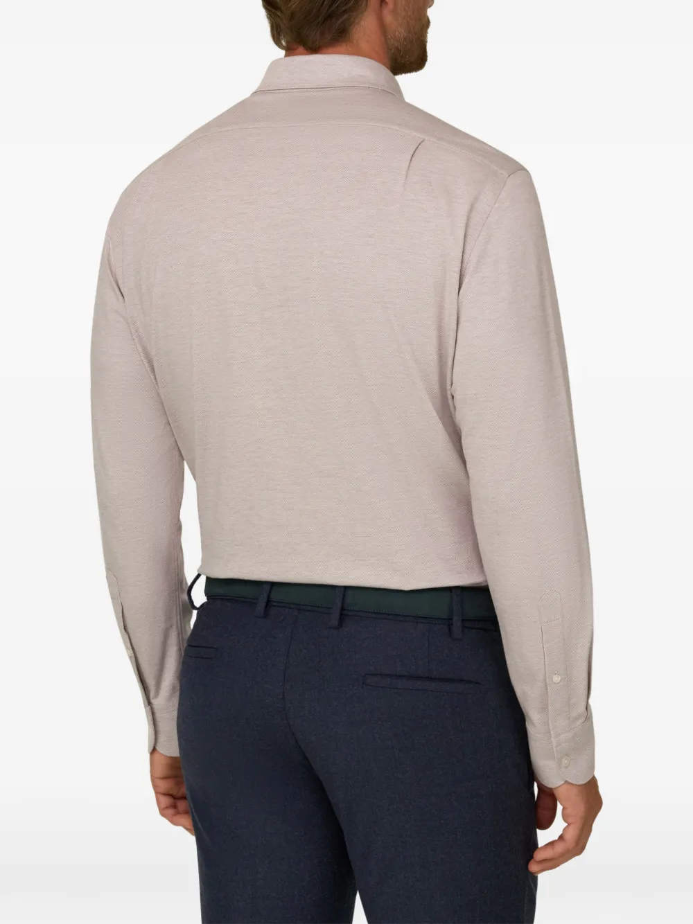 Boggi Milano polo shirt in cotton wool twill blend regular fit Beige