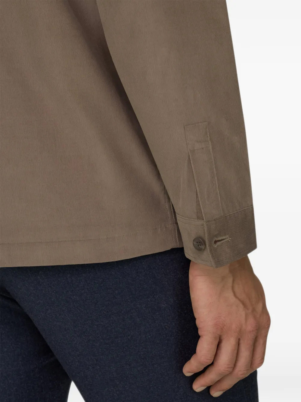 Boggi Milano overshirt in corduroy lined with flannel Bruin