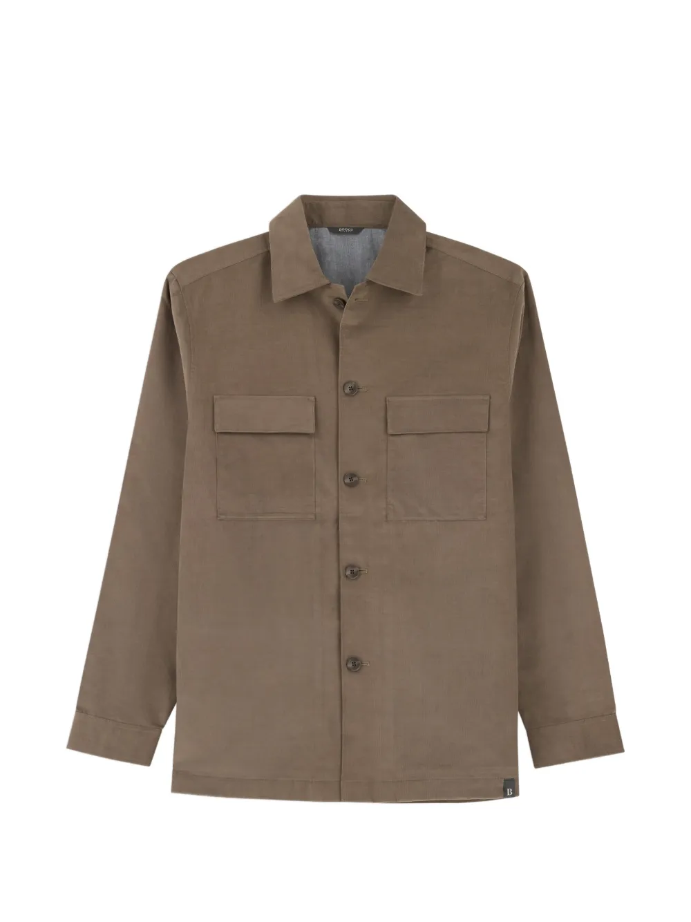 Boggi Milano overshirt in corduroy lined with flannel Bruin