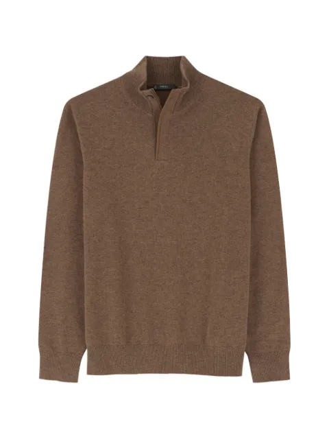 Boggi Milano roll-neck jumper quarter-zip wool cashmere mélange