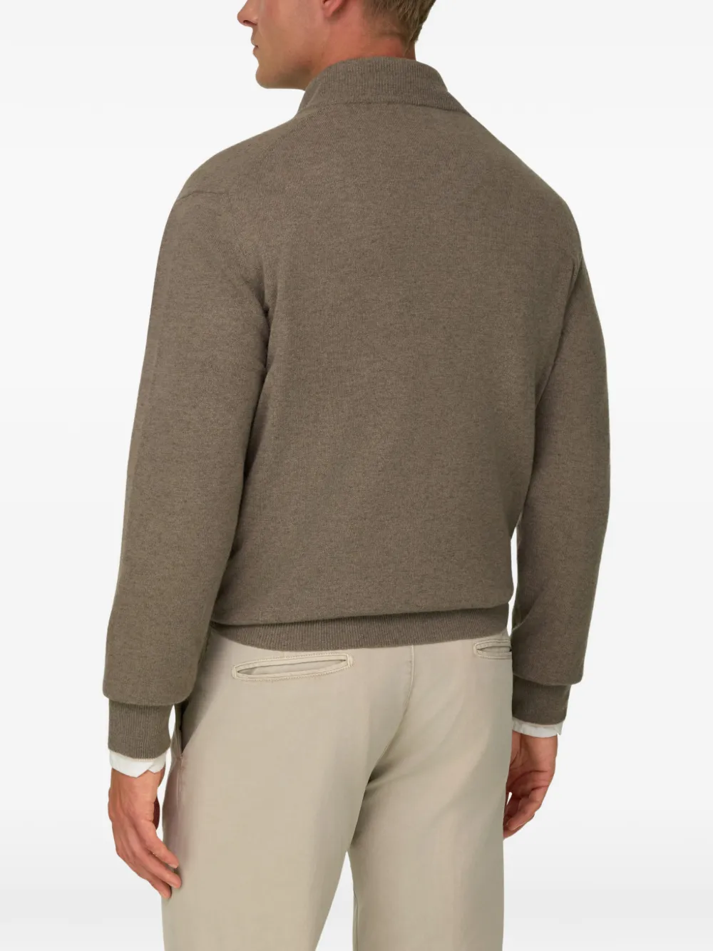 Boggi Milano full-zip jumper in cashmere blend Bruin