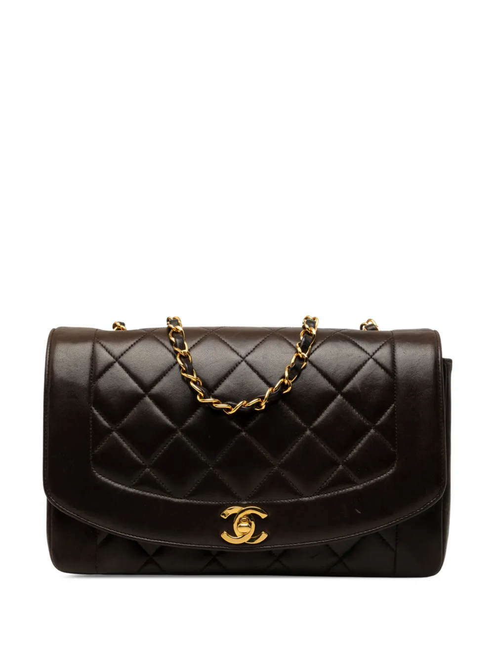 CHANEL Pre-Owned 1994-1996 Medium Lambskin Diana Flap crossbody bag - Black