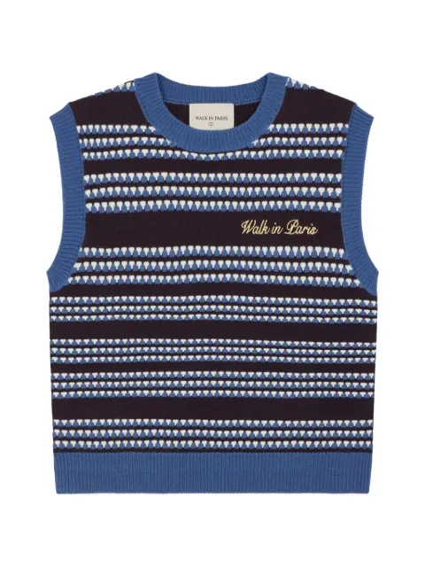 WALK IN PARIS striped sleeveless sweater