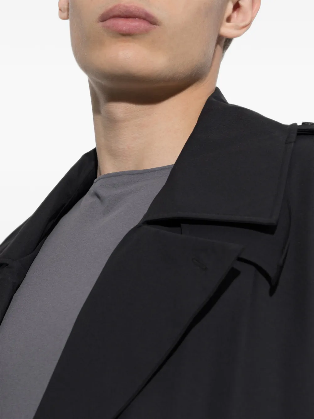 adidas double-breasted belted coat Zwart