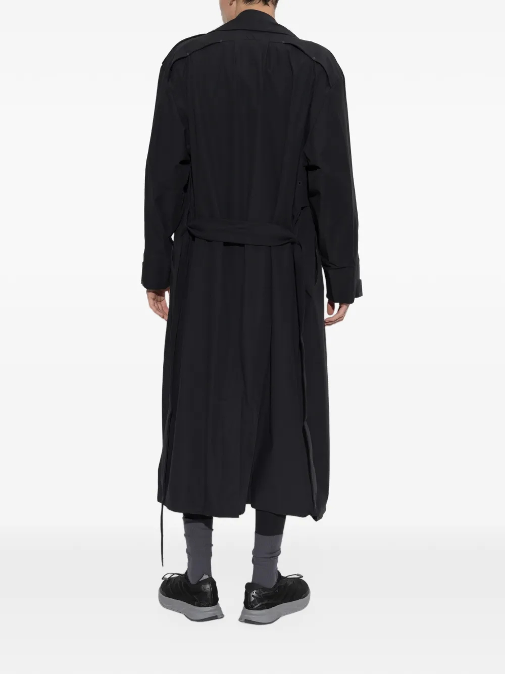 adidas double-breasted belted coat Zwart