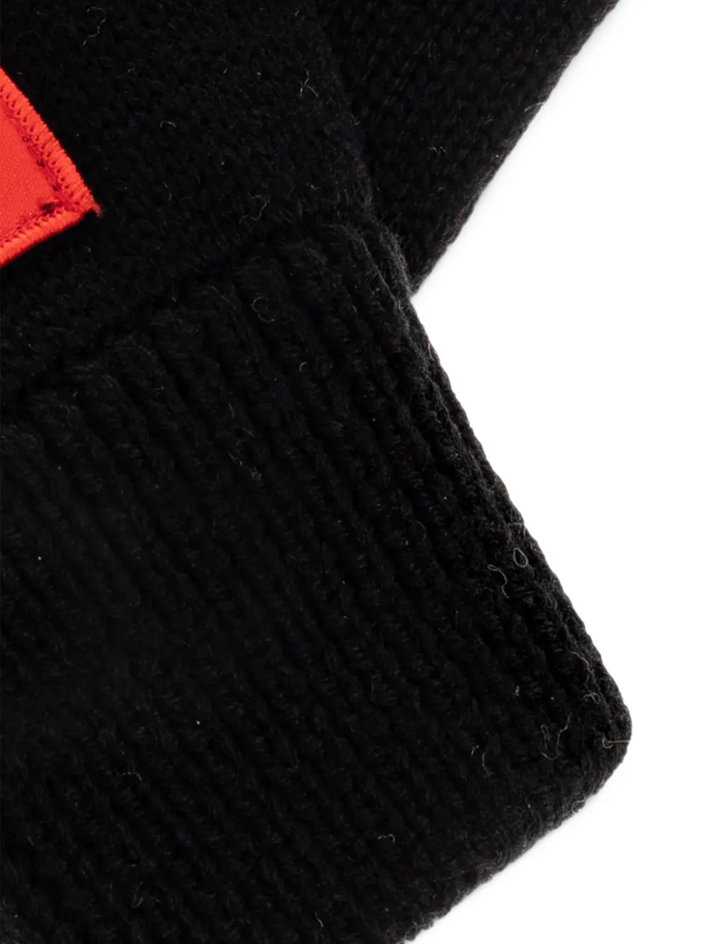 Diesel Kids touchscreen gloves in wool-blend knit Zwart