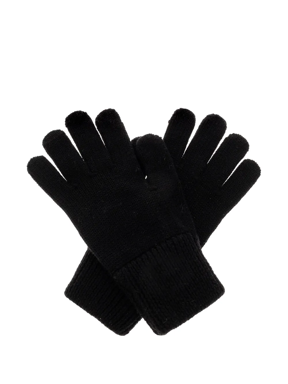 Diesel Kids touchscreen gloves in wool-blend knit Zwart