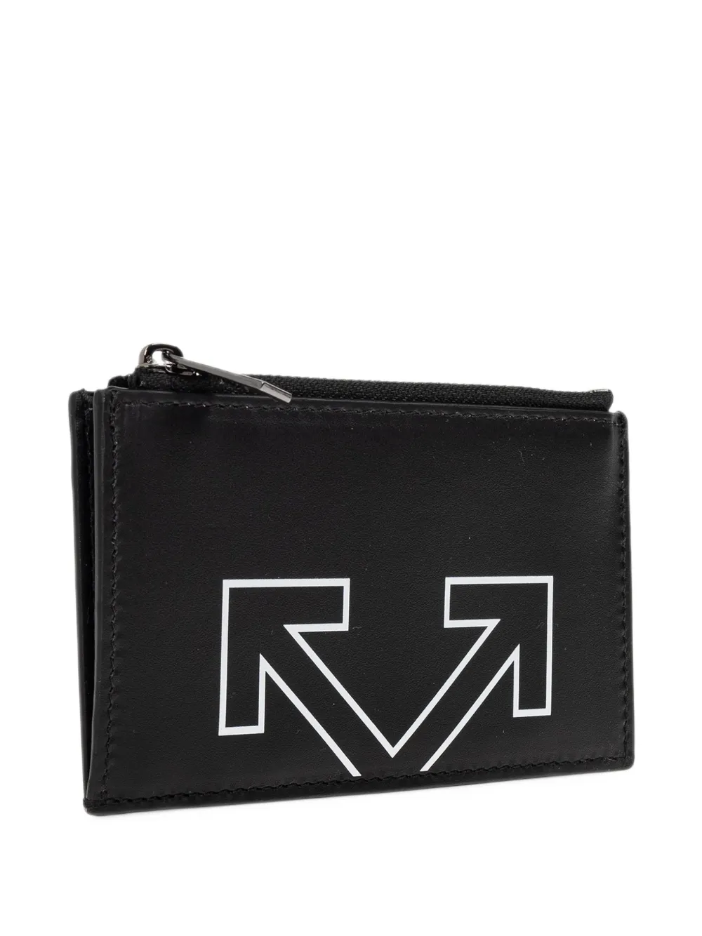 Off-White Arrows leather cardholder Zwart