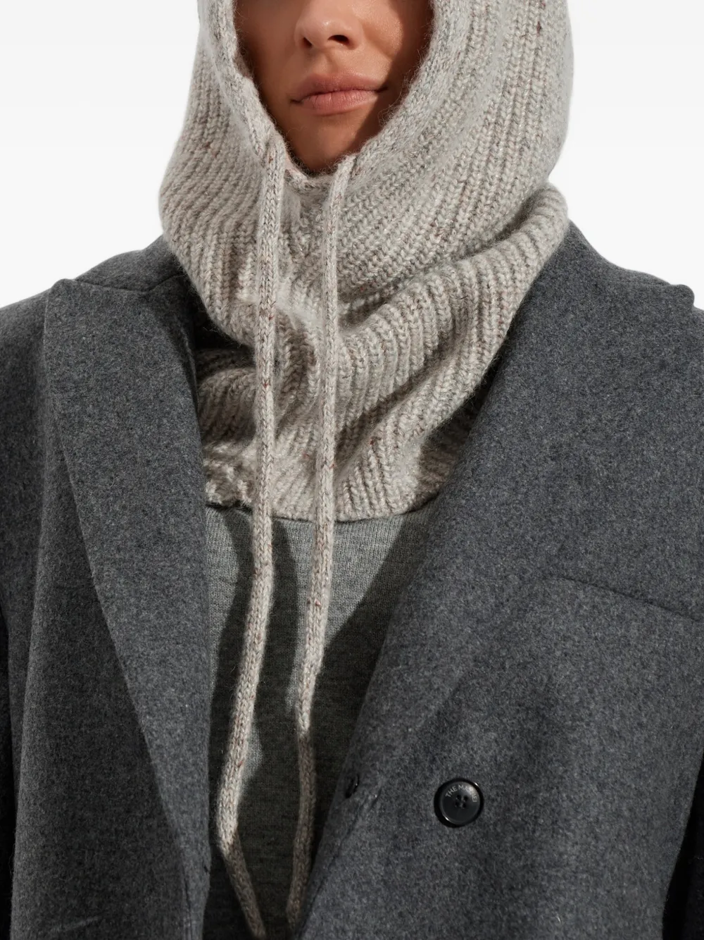 Fabiana Filippi ribbed-knit balaclava Grijs