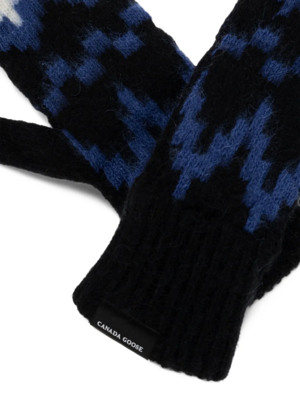 Canada Goose intarsia-knit mittens Zwart