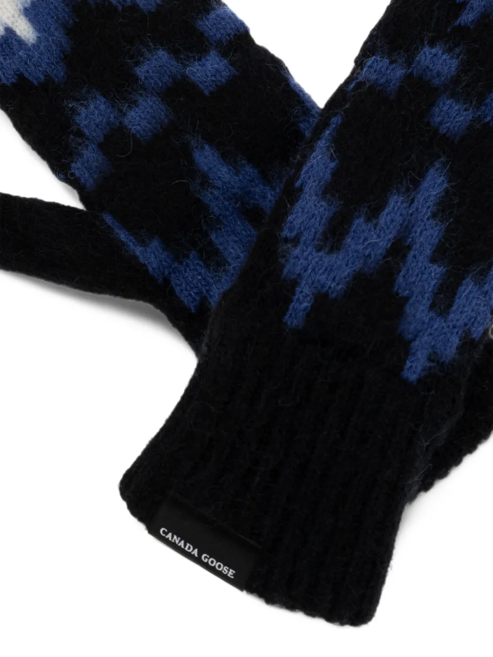 Canada Goose intarsia-knit mittens Zwart