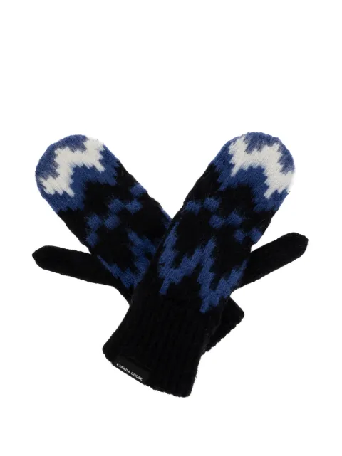 Canada Goose intarsia-knit mittens