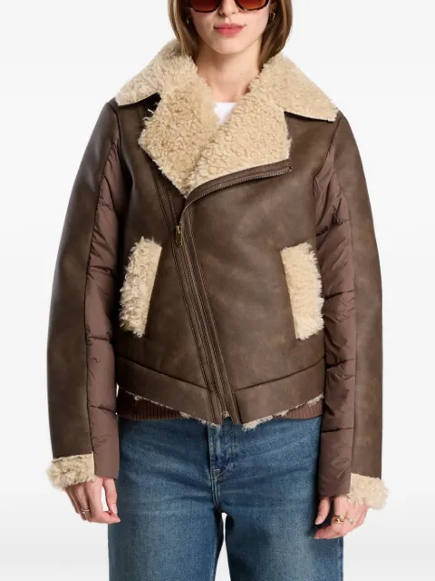 Desigual shearling-trim quilted jacket