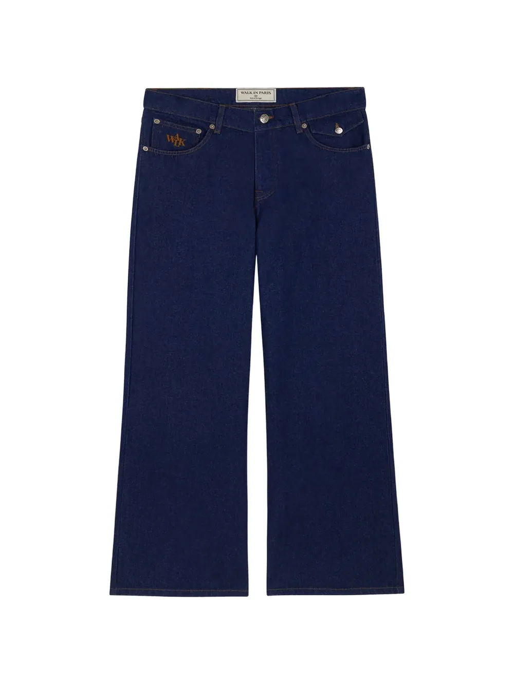 WALK IN PARIS logo-embroidered wide-leg jeans - Blu
