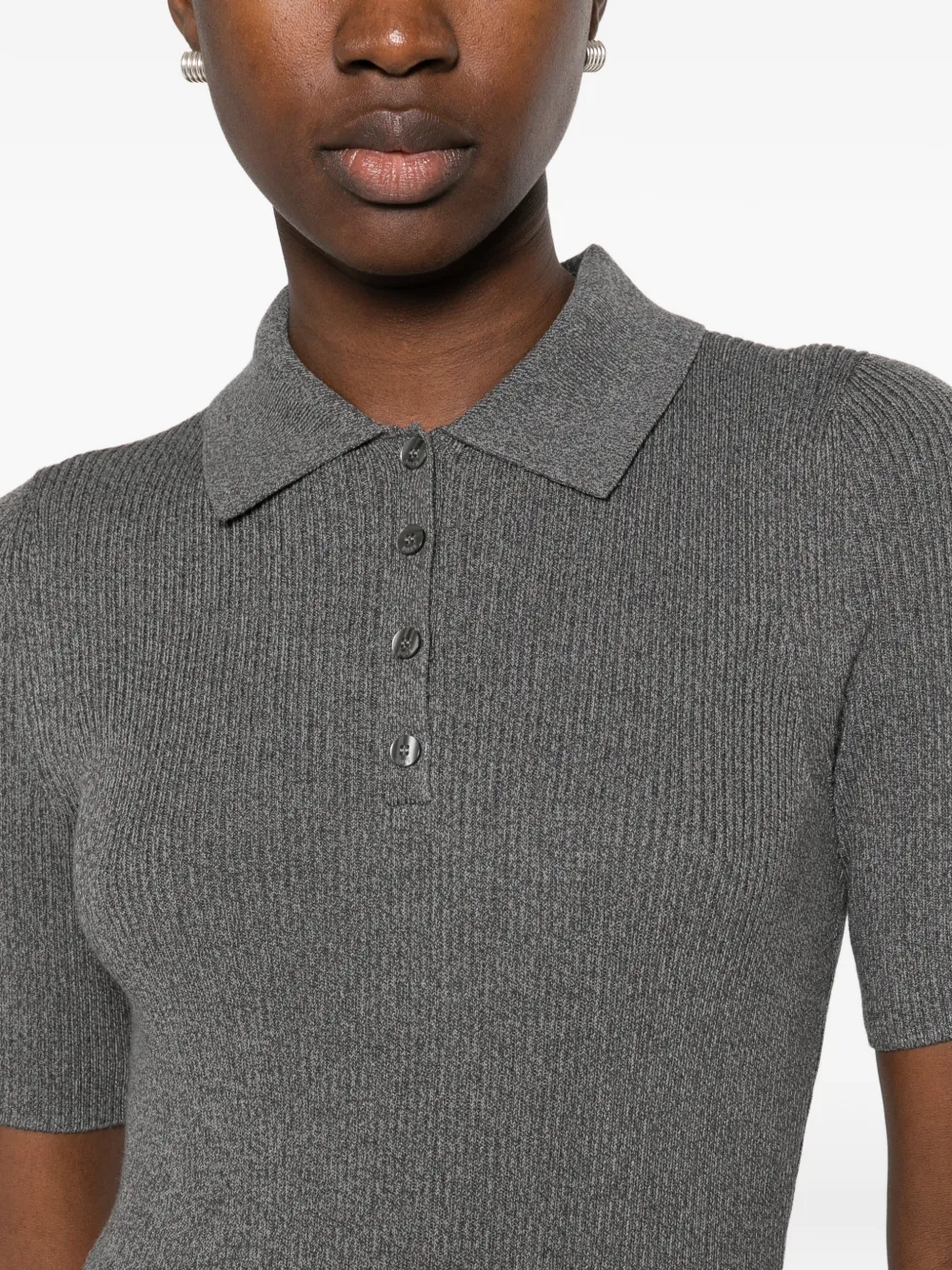 BOSS ribbed pleated dress Grijs