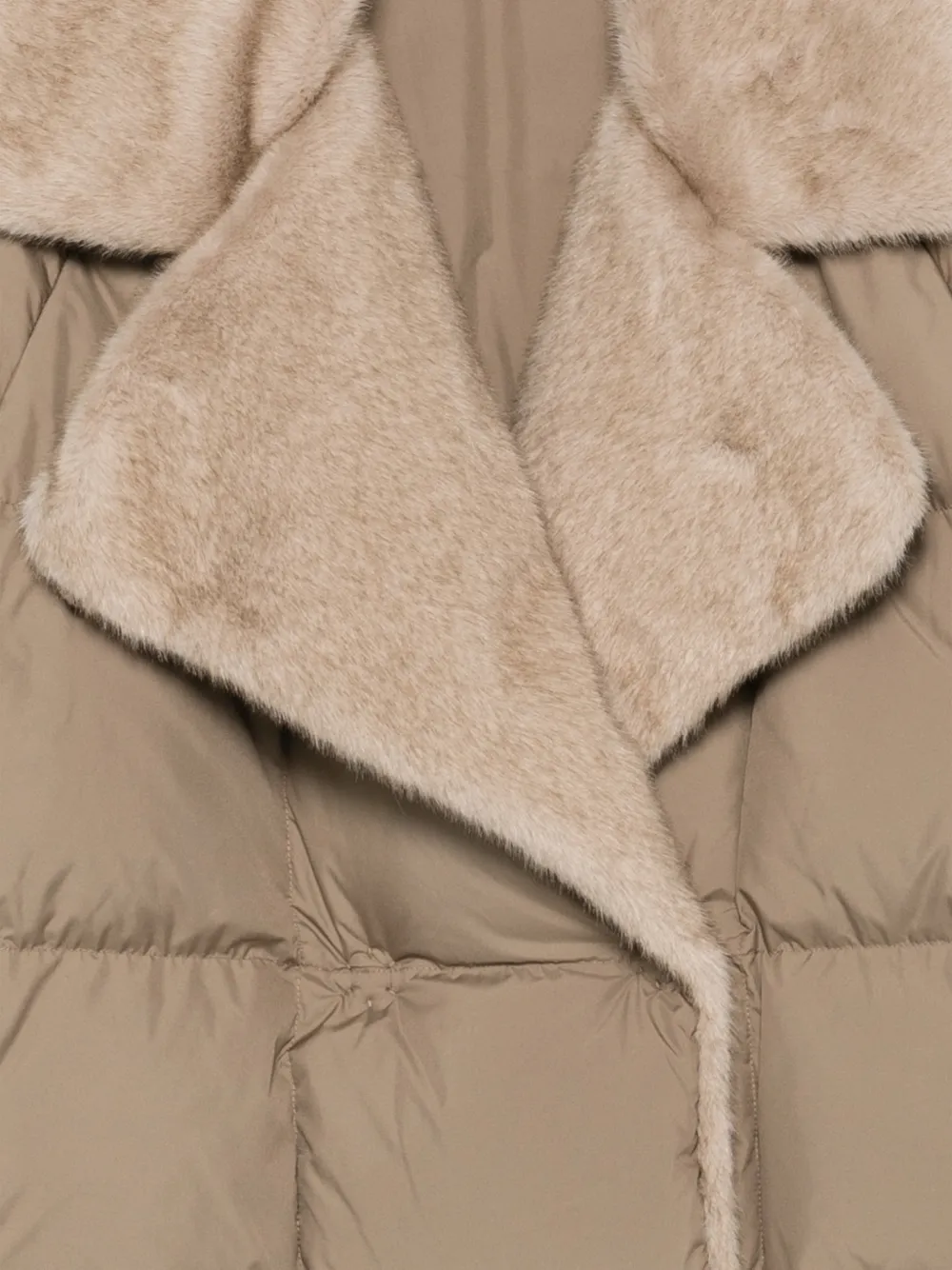 Antonelli faux-fur collar quilted jacket Beige