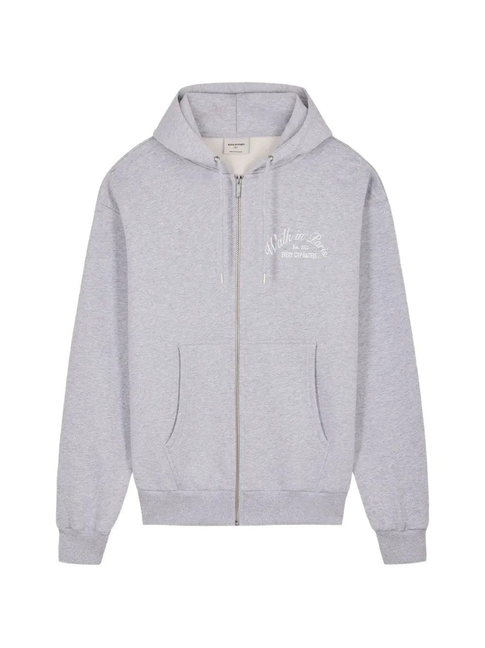 WALK IN PARIS Signature logo-print zip-up hoodie - Grigio